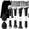 20Pcs Black White Makeup Brushes Set Professional with Case Premium
