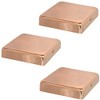 4x6 Copper Flat Top Post Caps (3-Pack) - Extended Lip