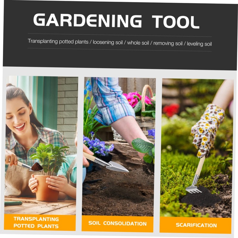 OFFSCH Mini Gardening Tool Set 3-Piece Stainless Steel Hand Shovel