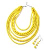 Yellow Costume Costume Jewelry Set Howlite Beaded Earrings Bib Chunky