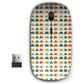 2.4G Ergonomic Portable USB Wireless Mouse for PC, Laptop, Computer, Notebook with Nano Receiver ( Colorful Tents )
