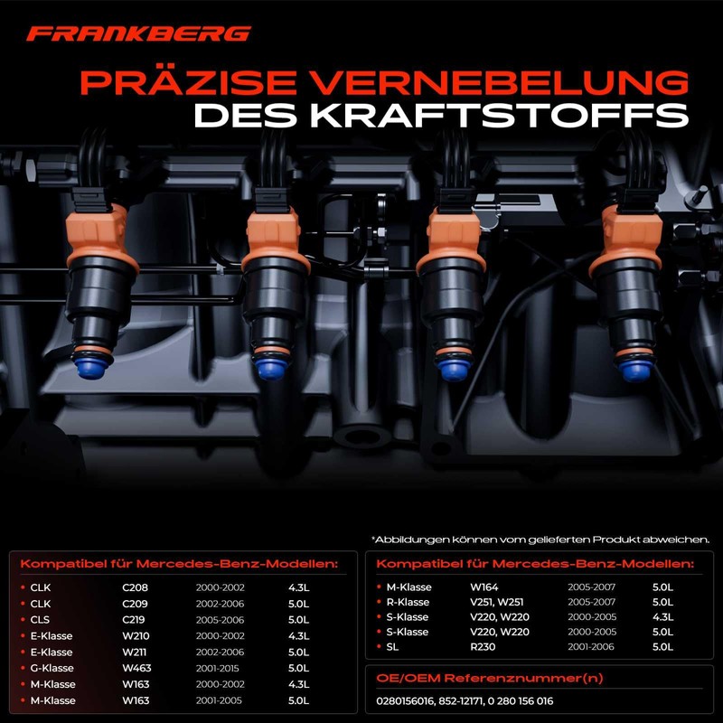 Frankberg 8x Injector Injector for CLK C208 CLS C219 E-Class