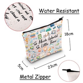 Funny Travel Gifts Travel Quotes Cosmetic Bag So Much World So Little Time Makeup Bag World Traveler Gifts