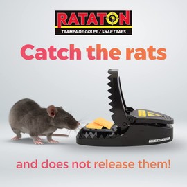Rataton mousetrap indoor and outdoor use kills immediately without making the rat suffer without poison or chemicals, it is reusable and contactless. With powerful spring that impacts strongly. 6 pack