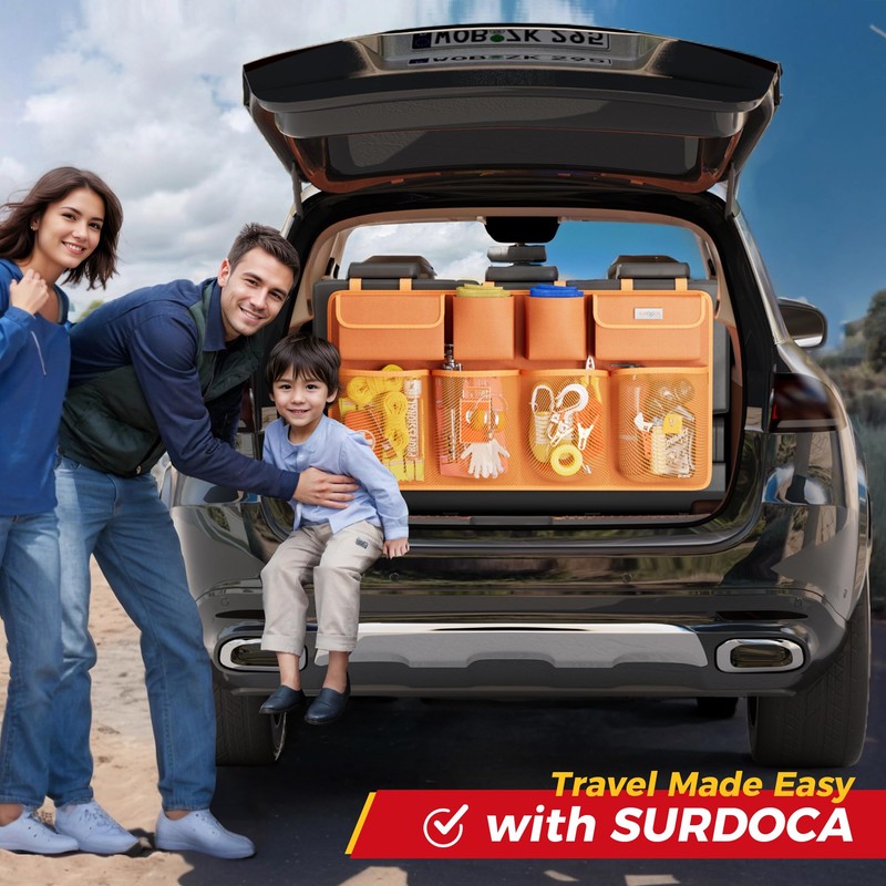 SURDOCA Car Boot Organizer, 4th Gen [8 Upgrades - XL]