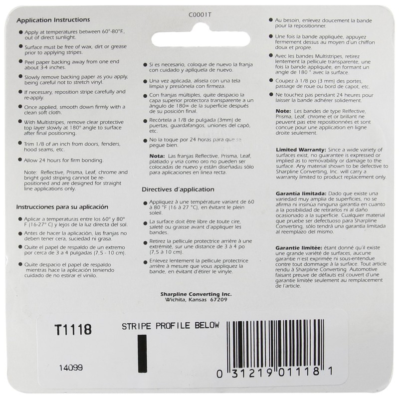 Trimbrite T1118 1/8 Pinstripe Tape Red