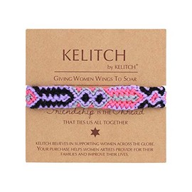 KELITCH Hand-Woven Rope Bracelets, Cotton Thread, Braided Friendship Bracelets, Fashion Jewellery, No metal type, Purple B
