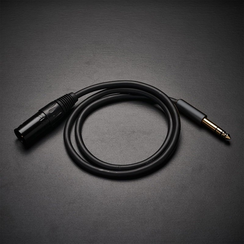 TRkin 6.35mm to XLR Cable KU-1M Durable Karaoke/Microphone/Electric Guitar Black
