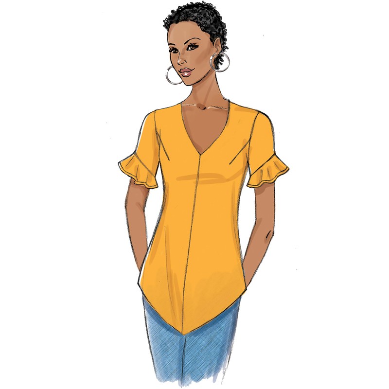 Butterick Easy to Sew Damen Schnittmuster B6663E5 Halb taillierte Bluse