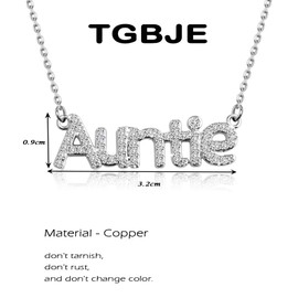 TGBJE Auntie Necklace Aunt Gift Birthday Gift for Auntie Aunt Charm Gift New Aunt Gifts from Nephew (Auntie Necklace)