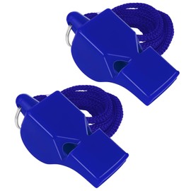 TopTie 2 PCS Pealess Whistles with Lanyard Emergency Safety Whistles for Sports Lifeguard Survival-Blue