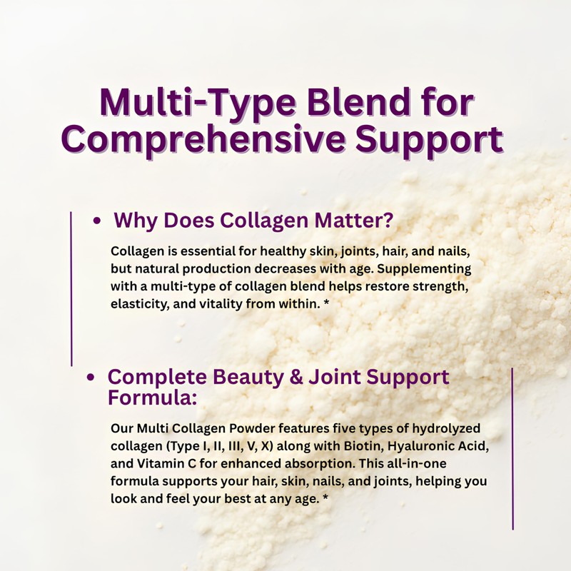 Multi Collagen Peptides Powder, 16 Oz - Hydrolyzed Protein Peptides