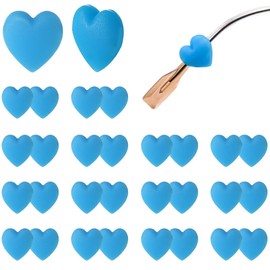 15 pares de ganchos para las orejas para gafas, soporte antideslizante para gafas, puntas de sien, retenedores de manga en forma de amor para gafas, gafas de sol, gafas de lectura (amor azul)