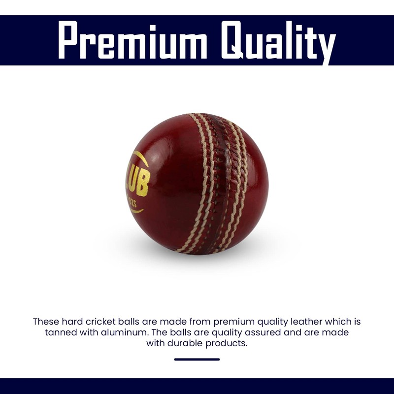Splay Academy Red Cricket Ball Senior Adult Balls Leather Club