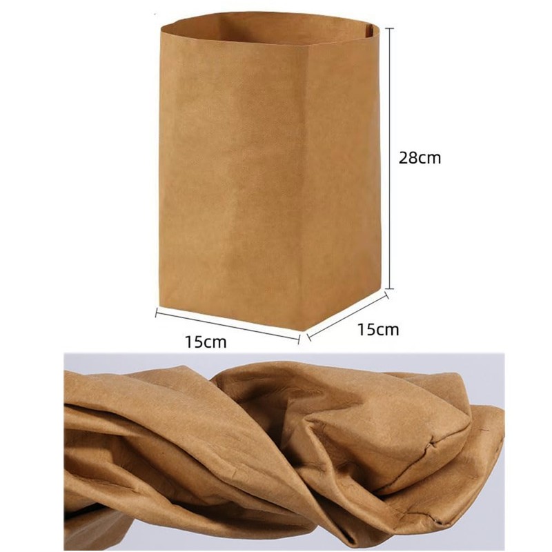 Bombinate Large Washed Craft Washable Storage Bag, Paper Brown, Food