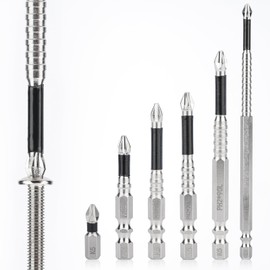 6 Pcs Magnetic Screwdriver Bits, High Magnetic Screwdriver Drill Bit Set, Precision Strong Durability Anti-Slip Magnetic Drill Bits for Impact Driver Drilling Fastening, Electric Screwdrivers Set