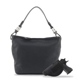 JESSIE & JAMES | Large Hobo Concealed Carry Purse Shoulder Bag for Women with Detachable Hoslter| Black