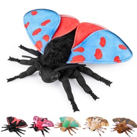Lilizzhoumax Blue Cinnabar Moth Plush Toy 27cm/11" Realistic Stuffed Animal Super Soft Silk Moth Toys, Decorative Gift for Kids