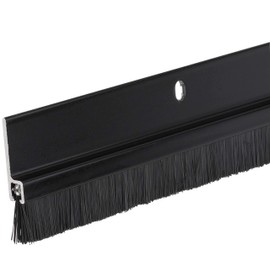 84" Black Door Sweep with Brush for Gaps up to 1" for use on Bottom of Door or Garage Made in USA