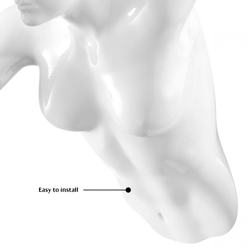 Wall Decor Sculptures, 13" Wall Runners with Hardware Included (White-W)