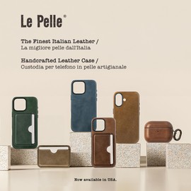 Le Pelle - Handcrafted Premium Italian Leather Case - for AirPods Pro (2nd Generation ONLY) - Two-Tone Effect with Unique Patina Over Time - Mist Blue
