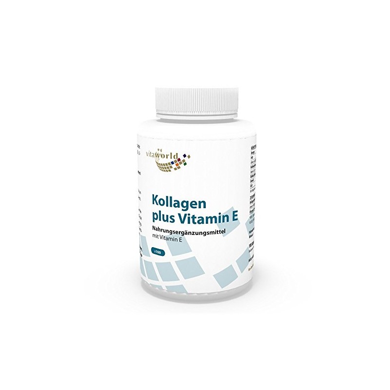 Vita World Collagen 500mg + Vitamin E 24mg 100 Capsules