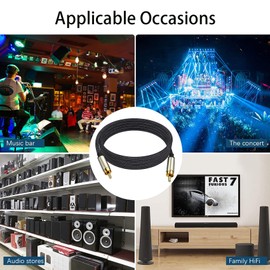 tunghey 2Pack Subwoofer Cable, Dual Shielded Subwoofer RCA Cable Gold-Plated Connector RCA to RCA Audio Cable Nylon Braided RCA Subwoofer Cable for Amplifiers,Home Theater,Hi-Fi Systems (0.5m)