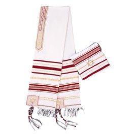 Rooherd tallit lady prayer shawl Christian woman jewish cloth scarf (1, NEW-Red)