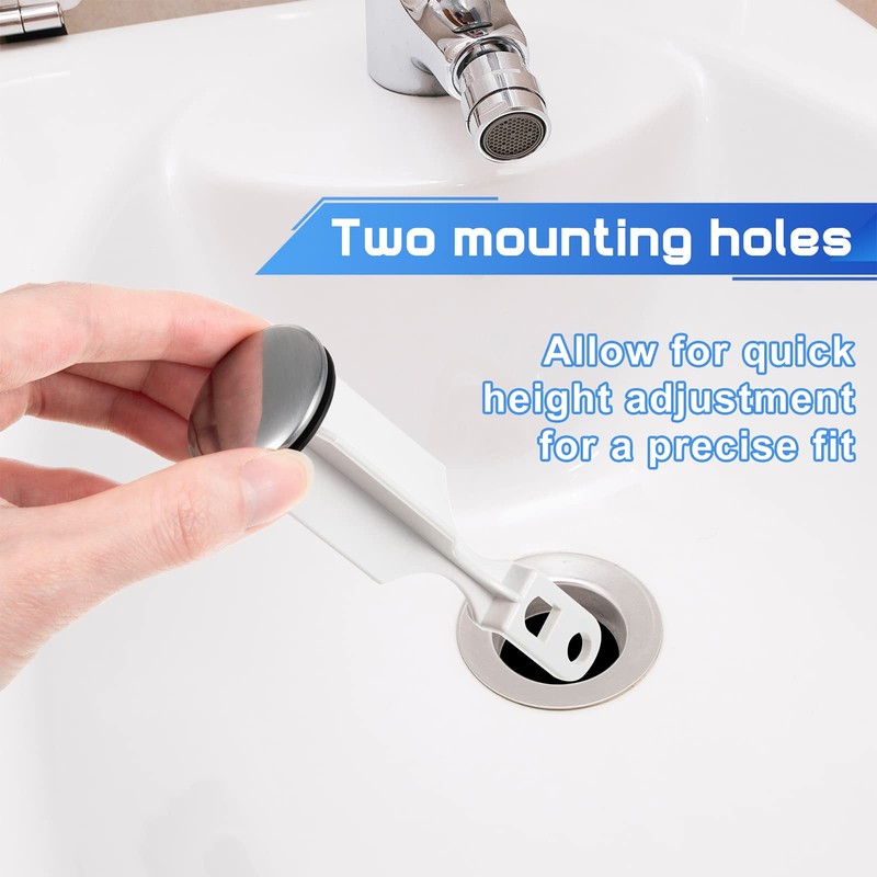 Enhon 2 Hole Pop Up Stoppers, Chrome Bathroom Sink Stopper
