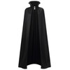 Stand Collar with Hood Reversible Cloak Masquerade Cape Costume, Black