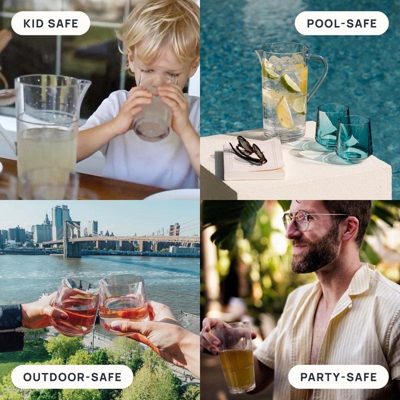 Drinique Unbreakable Coupe Champagne Glasses (Set of 4) 8oz Classic