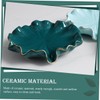 SHOWERORO Ceramic Soap Dish with Draining Design Creative Leaf-Shaped Holder