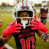 Battle Triple Threat Adult Receiver Gloves - Red, Medium