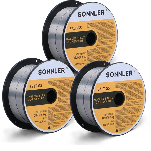 0.035 flux core welding wire, 3 Spools E71T-GS Low Splatter