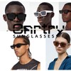 Onrtry Rectangle Sunglasses for Small Face Women Men Retro Square
