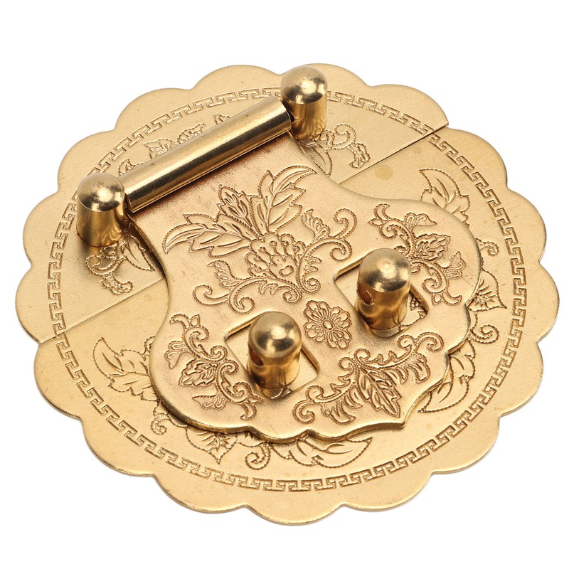 Brass Hasp Buckle Lock Retro Design 8cm Diameter Rust Resistance
