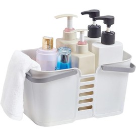 HigTun Cesta Portátil de Ducha con Compartimentos, Cestas de Almacenamiento de Plástico con Asas, Organizador de Suministros de Limpieza con Asa, Storage Bin Shower Caddy, Canasta para Baño