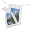 Ambesonne Landscape Fabric Pouch Set of 2, Pure Mountain Lake