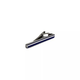 Unbranded Blue Tie clip for Suit on Black Nickel Tie Bar