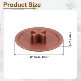 Sourcing Map 200Pcs Dark Brown Plastic Screw Cap Covers, 17 x 4mm, Phillips Head, Decorative Screw Cover