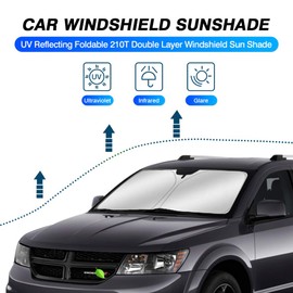KUST Windshield Sun Shade for Dodge Journey 2009-2020 Sunshade Window Sun Visor Protector Foldable Blocks UV Rays Keep Your Car Cooler