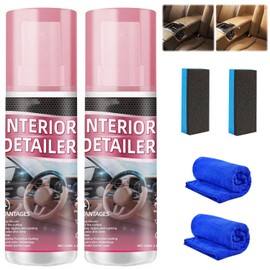 2Pcs Car Interior Cleaner, New Polishing Cleaner, All Purpose Car Interior Detailer Spray, Interior Detailer Spray Suitable for Cleaning Rubber, Plastic, Leather Surfaces Inside the Car (2*100ML)