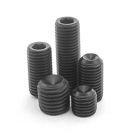 Pack of 10 Black Hex Socket Stainless Steel Hex Socket Grub Screws Hardware Fixings Assorted Metric Thread (M5x5mm)