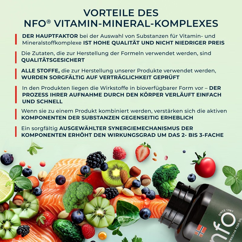 NFO Multi-Vit Energy [180 Hardgel Capsules] Natural High-Dose Complex from