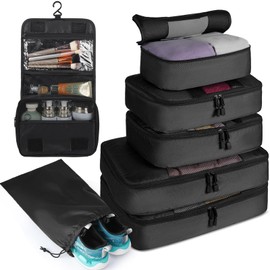 Packing Cubes Travel Organizer 7 Set Travel Packing Cube Waterproof Travel Packing Organizer in 4 Sizes with Laundry Bag for Travel Essentials Lightweight Luggage Organizer Bags for Carry on Suitcases