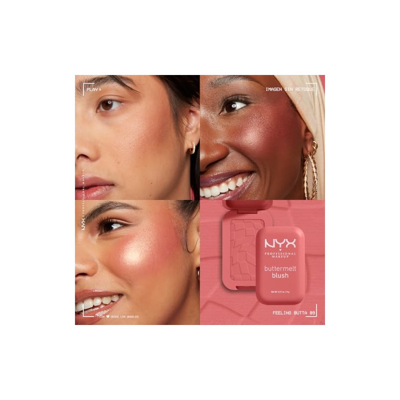 NYX Professional Makeup Buttermelt Blush, Rubor en Polvo, con hasta