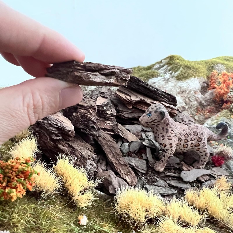 Miniature Bark Rock Model, Brown Tree Bark Texture, 5 Sizes,