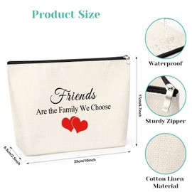 Friendship Gifts for Women Makeup Bag Best Friends Gifts Funny Inspirational Gifts Birthday Gifts for Friend Sister Cosmetic Bag Mom Daughter Sister Niece Friend Gifts for Her Travel Makeup Pouch