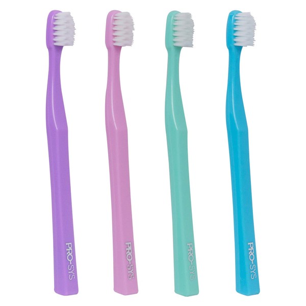 PRO-SYS® Extra Soft Toothbrush with Double Tapered Bristles for Extra Sensitive Gums, Pack of 4 (ADA Accepted)