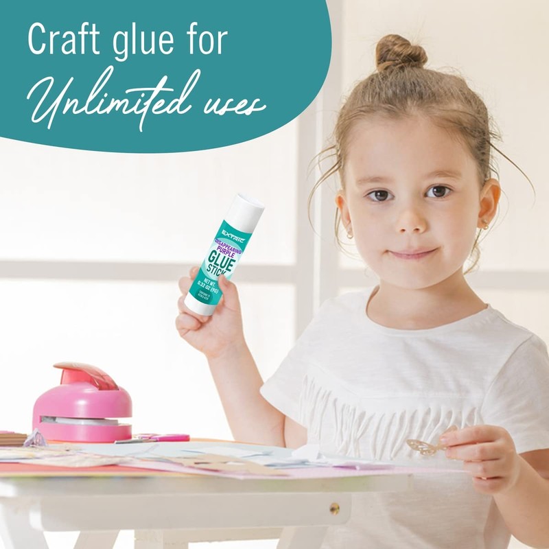 Glue Sticks Bulk Classroom, Purple Glue Sticks for Kids 24